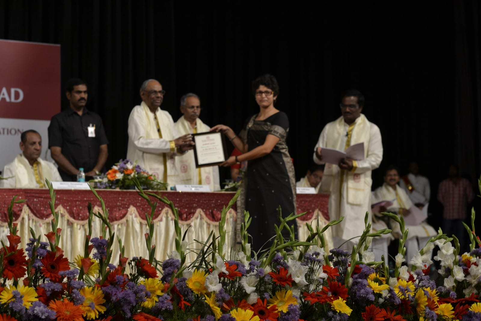 Sowmya Dechamma C C receiving the Chancellor’s Award