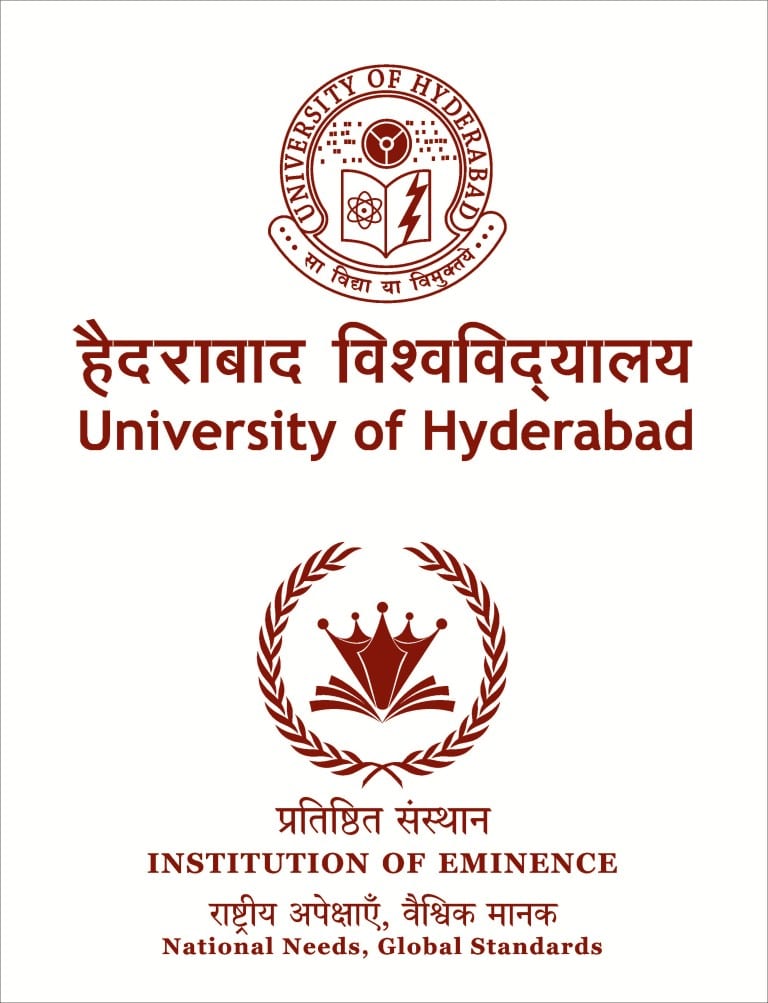 University of Hyderabad — Institution of Eminence logo: National Needs, Global Standards